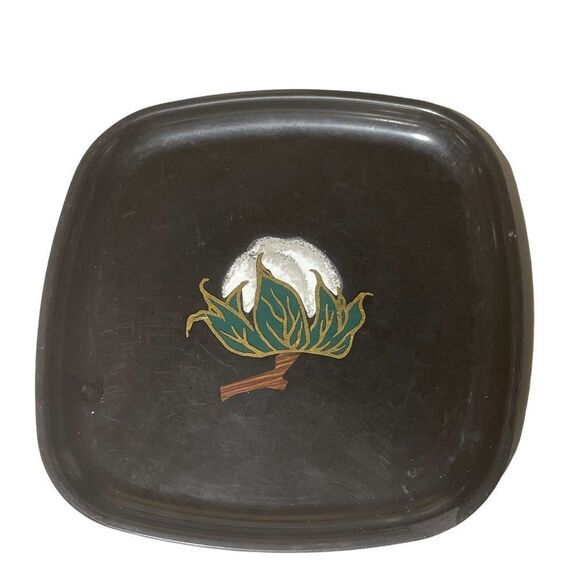 Vintage Couroc COTTON Inlaid Resin Serving Tray - Picture 1 of 13